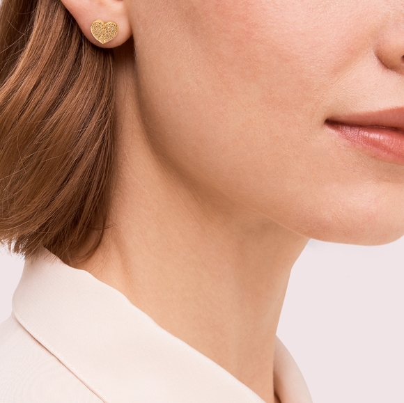🆕 HP 🎉 Kate Spade Heart To Heart Pavé Mini Studs - Picture 4 of 8